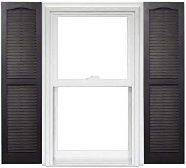 Polaris Homeside Open Louver Vinyl Shutters – 14.5″×51″, Black, 1 Pair