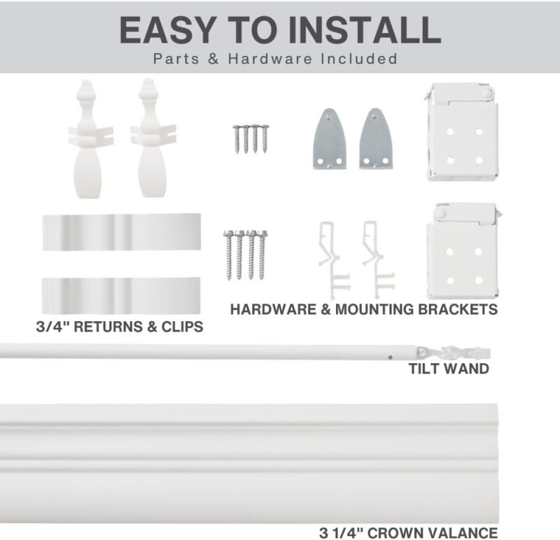 Windoware 2″ Cordless Faux-Wood Embossed Blind – Bright White, Room Darkening - Image 5