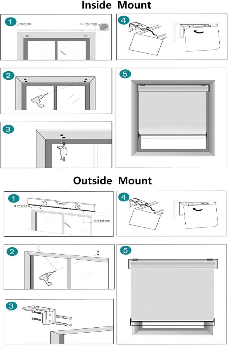 Changshade Cordless Blackout Roller Shade – 24″×72″ Thermal Insulated Window Blind - Image 4