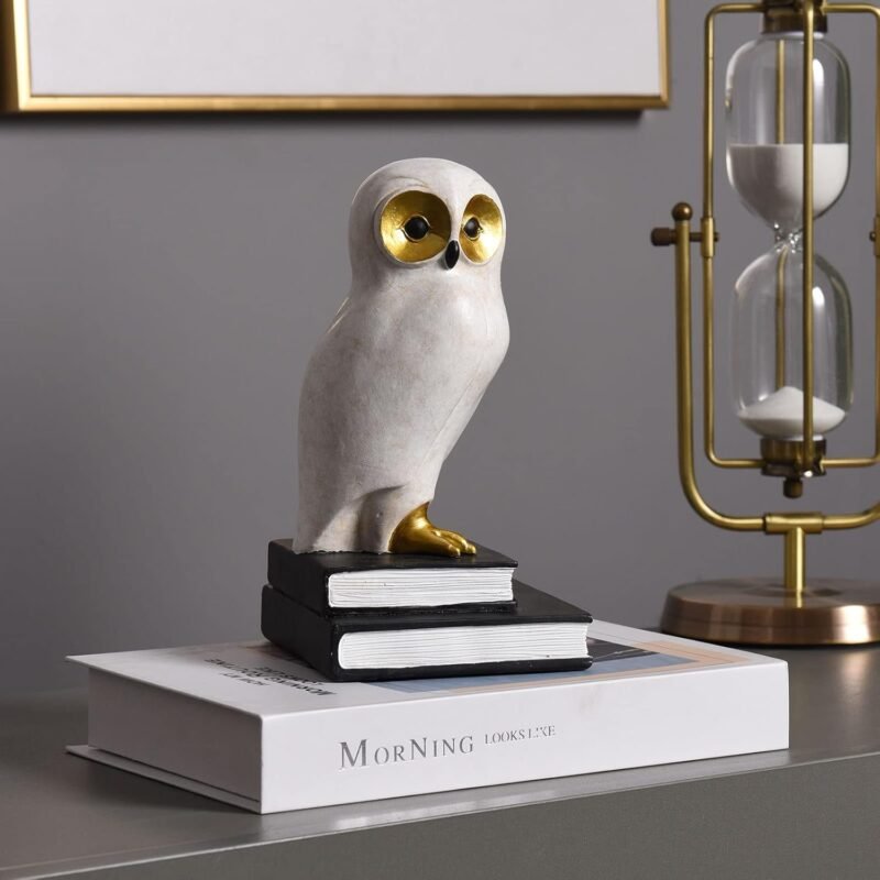Kakizzy Resin Owl Bookends – 3.7″×4.9″×7.7″ Decorative Non-Slip Pair - Image 3