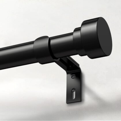 IFELS Heavy Duty Adjustable Curtain Rod – 66″–120″, 1″ Diameter