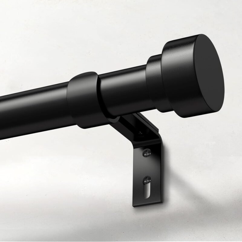 IFELS Heavy Duty Adjustable Curtain Rod – 66″–120″, 1″ Diameter
