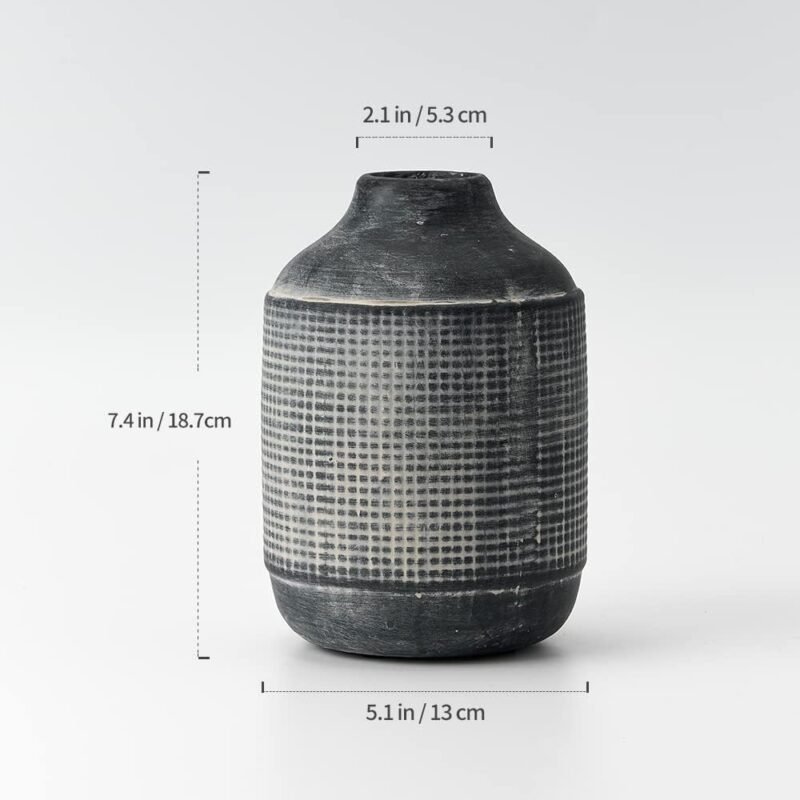 SIDUCAL Rustic Sand‑Glaze Ceramic Vase – 7″ Boho Farmhouse Décor - Image 4