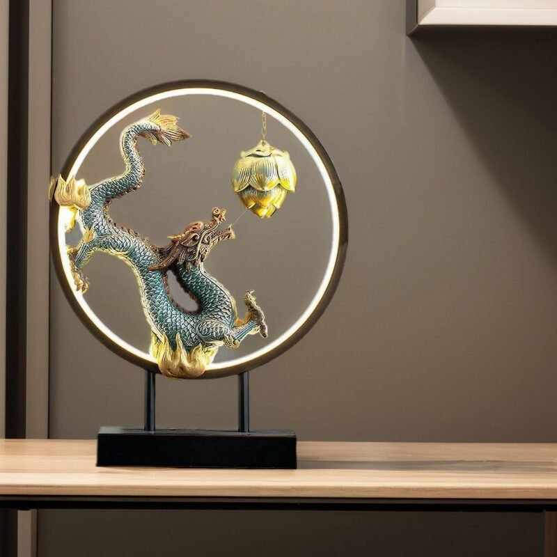 TXYXT Ceramic Dragon LED Backflow Incense Fountain – USB Powered, Adjustable Glow - Image 3