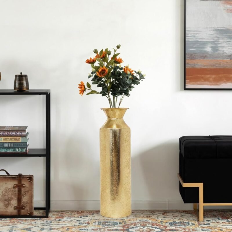 Gold Tall Metal Floor Vase – 21.65″ Decorative Branch Vase for Home & Spa - Image 7