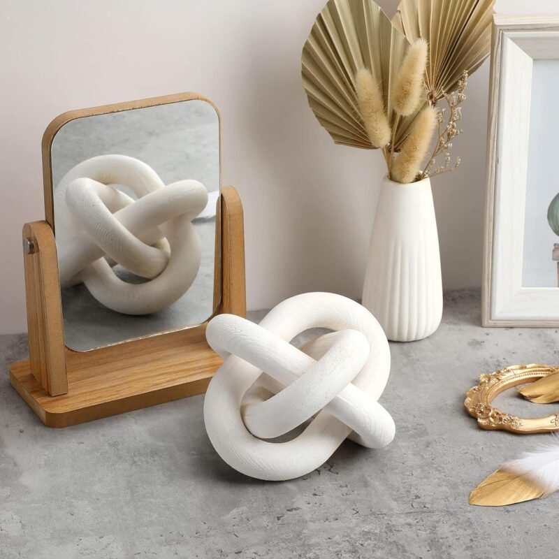 Yalikop 3‑Link Wooden Chain Knot Decor – 5.9″ Rustic Farmhouse Accent - Image 5