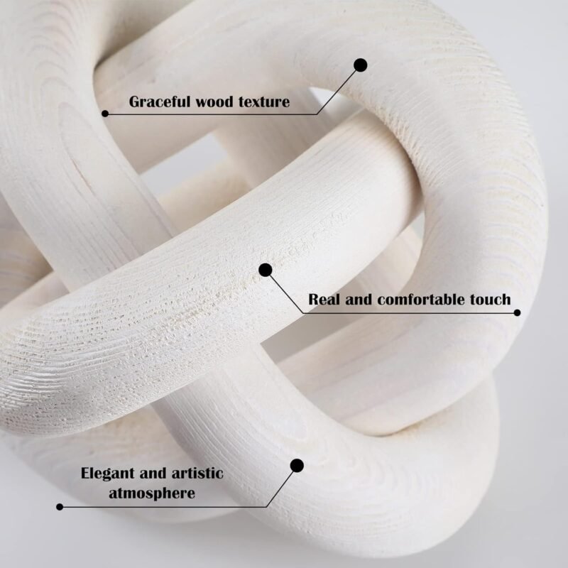 Yalikop 3‑Link Wooden Chain Knot Decor – 5.9″ Rustic Farmhouse Accent - Image 3