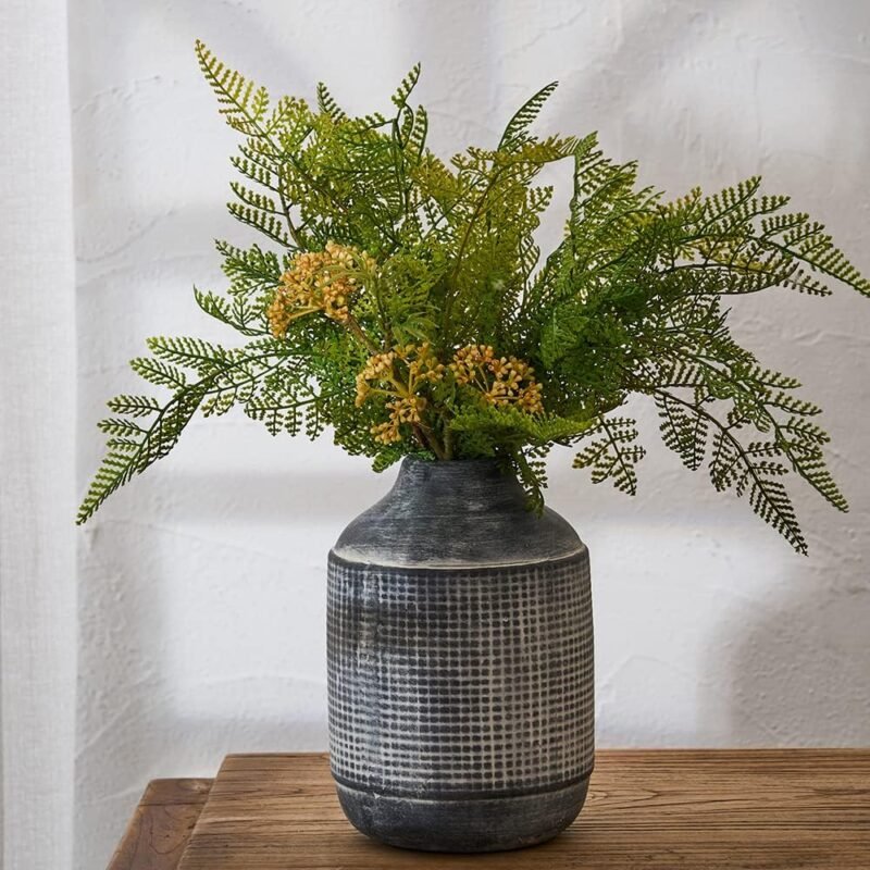 SIDUCAL Rustic Sand‑Glaze Ceramic Vase – 7″ Boho Farmhouse Décor - Image 5
