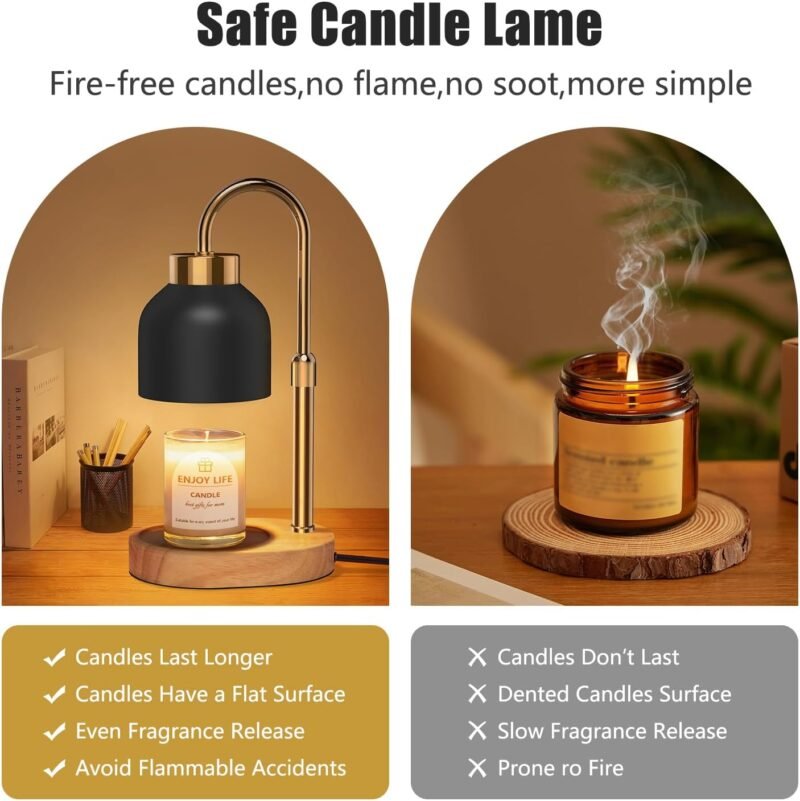 seenlast Adjustable Candle Warmer Lamp – Vintage-Style Table Wax & Jar Warmer - Image 5