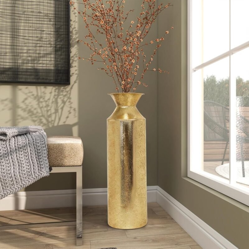 Gold Tall Metal Floor Vase – 21.65″ Decorative Branch Vase for Home & Spa - Image 4