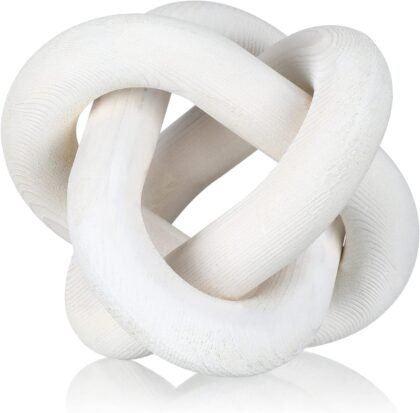Yalikop 3‑Link Wooden Chain Knot Decor – 5.9″ Rustic Farmhouse Accent