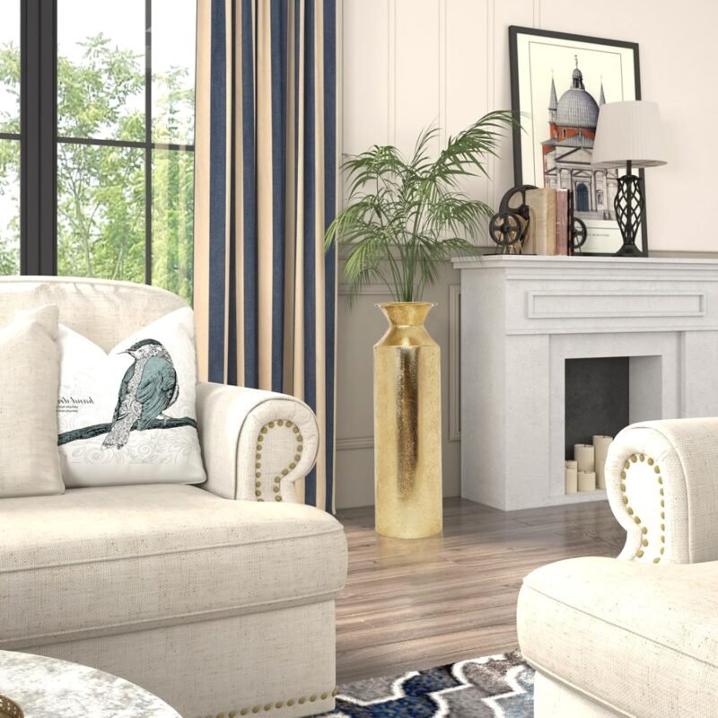 Gold Tall Metal Floor Vase – 21.65″ Decorative Branch Vase for Home & Spa - Image 5