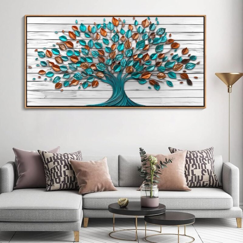 Mofutinpo Tree of Life Framed Canvas Artwork – 24″×48″, Pre-Hung