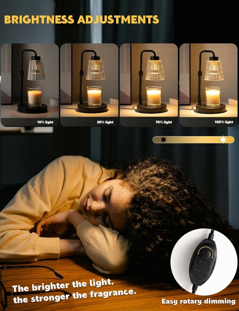 GODONLIF Dimmable Adjustable Candle Warmer Lamp – Timer & Height Control - Image 3