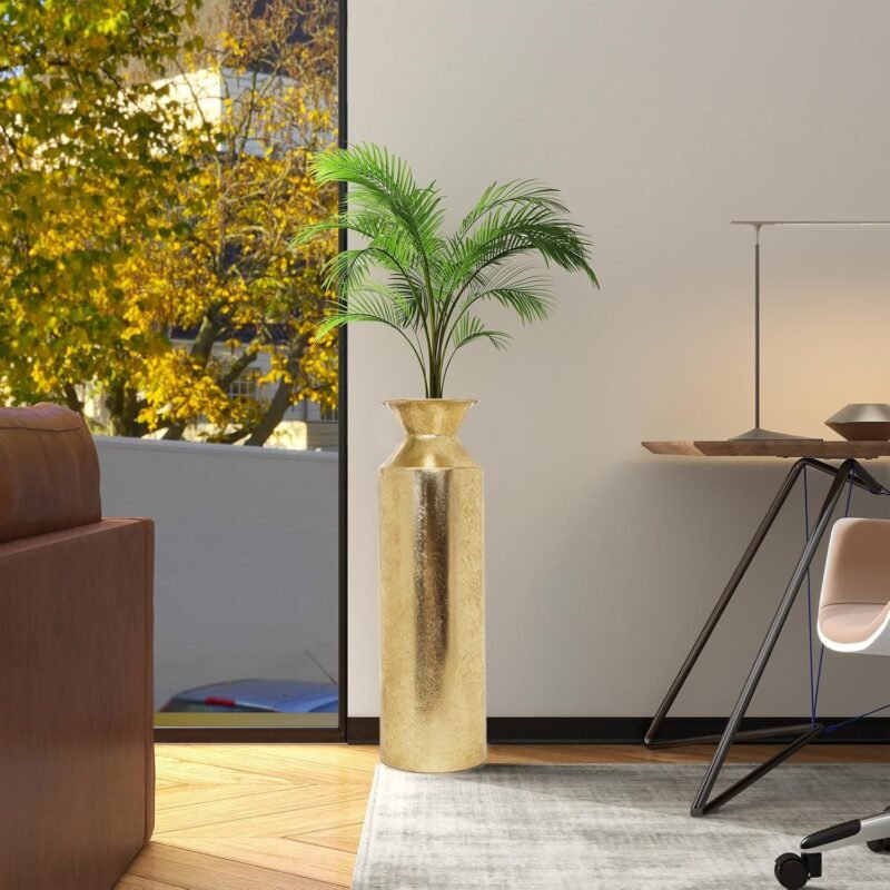Gold Tall Metal Floor Vase – 21.65″ Decorative Branch Vase for Home & Spa - Image 2