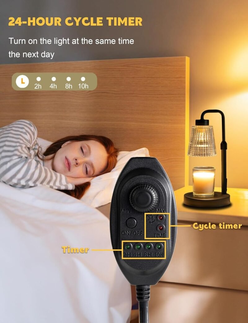 GODONLIF Dimmable Adjustable Candle Warmer Lamp – Timer & Height Control - Image 4
